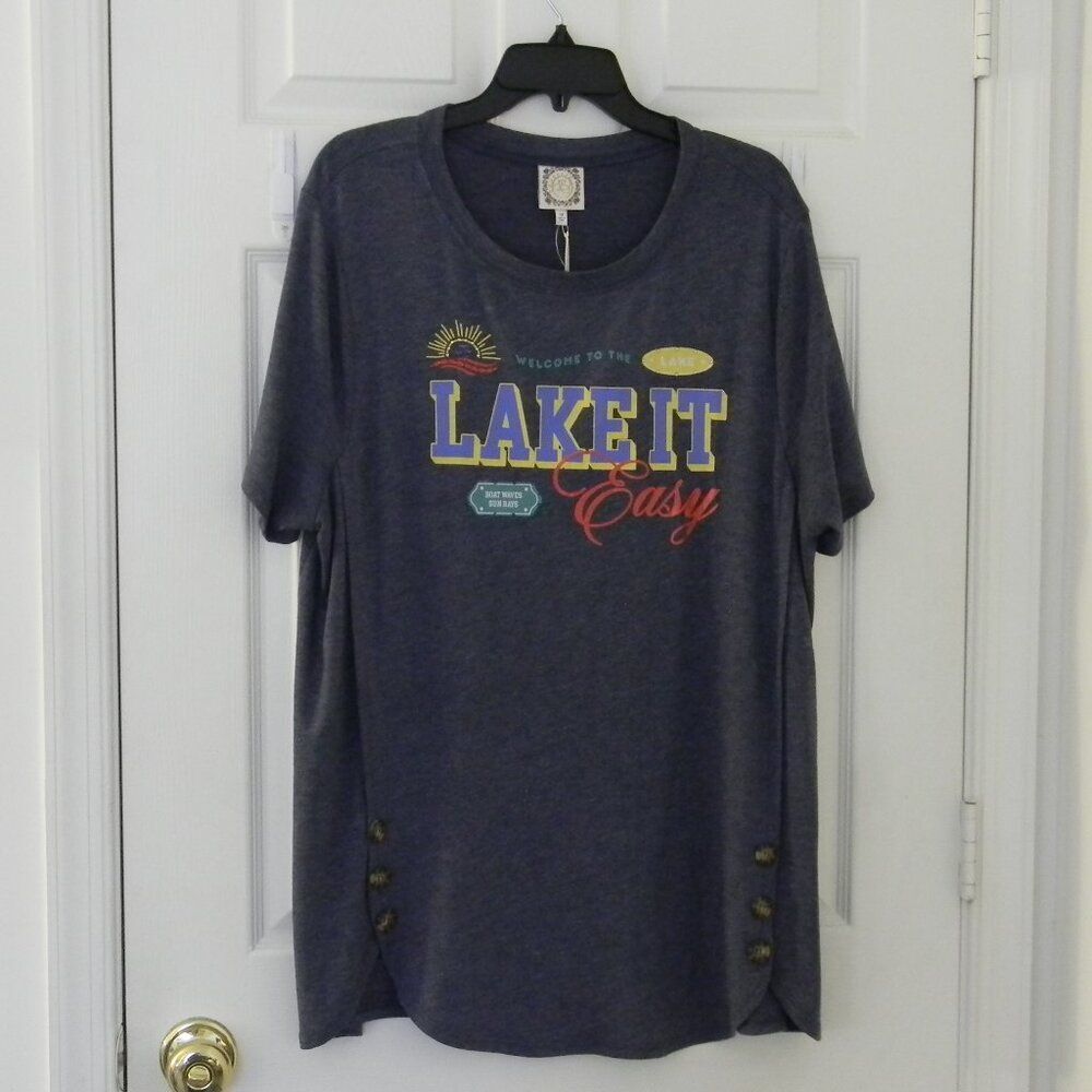 Truself Lake it Easy Welcome to the Lake Tee Size 1X NWT